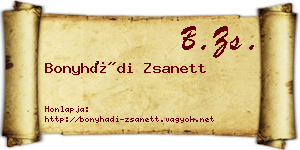 Bonyhádi Zsanett névjegykártya